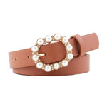 Pearl Buckle Decorative Belt-Belts-Arimonz-camel-Arimonz
