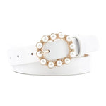 Pearl Buckle Decorative Belt-Belts-Arimonz-white-Arimonz