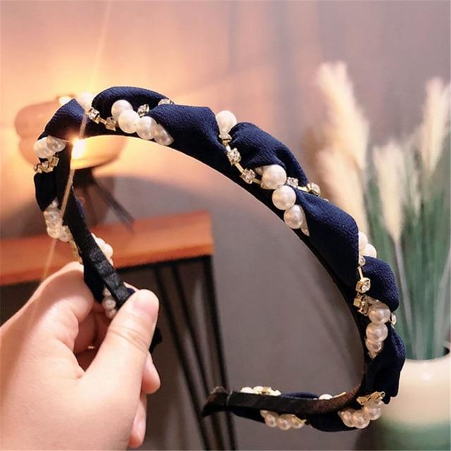 Pearl Crystal Hoop Headband-Hair Accessories-Arimonz-Blue-Arimonz