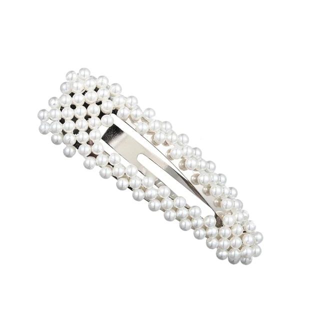 Pearl Hair Clip Snap Barrettes-Hair Accessories-Arimonz-12-Arimonz