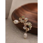Pearls Dangle Drop Earrings Flower Earrings for Women-Necklaces-Arimonz-Arimonz