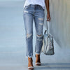 Pencil Pants Ripped Slim Fit High Waist Vintage Stretch Blue Jeans-Skinny Jeans-Arimonz-Light Blue-S-Arimonz