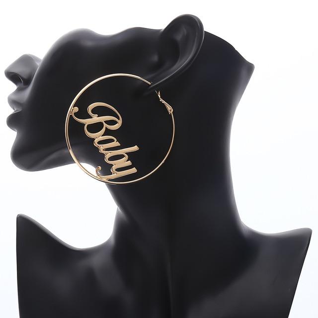 Personality Hoop Earrings-Earrings-Arimonz-Circle with Baby-Arimonz