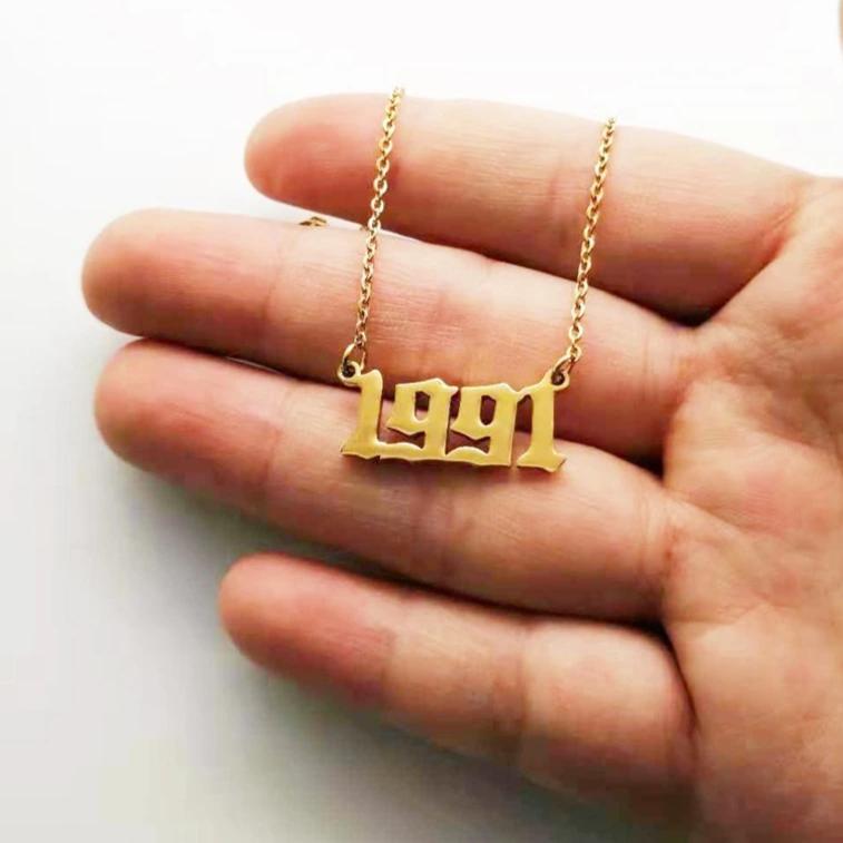 Personalized Year Number Necklaces-Necklaces-Arimonz-Arimonz