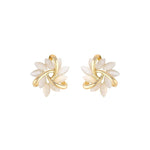 Petal Circle Stud Earrings For Women Elegant and Exquisite Opal Earrings-Earrings-Arimonz-Arimonz