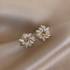 Petal Circle Stud Earrings For Women Elegant and Exquisite Opal Earrings-Earrings-Arimonz-Arimonz