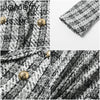 Plaid Blazer Double Breast Blazer & Skirt-Wear To Work Sets-Arimonz-Arimonz