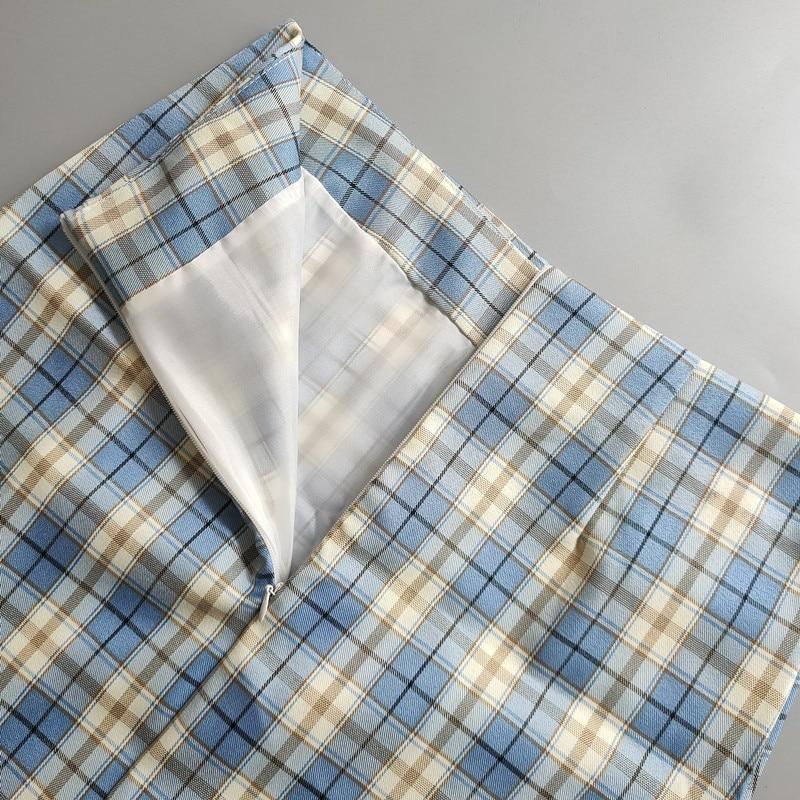 Plaid Pencil Skirts Women's High Waist Mini Skirts Lining With Shorts-Skirts-Arimonz-Arimonz