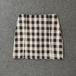 Plaid Pencil Skirts Women's High Waist Mini Skirts Lining With Shorts-Skirts-Arimonz-black-XS-Arimonz