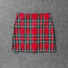 Plaid Pencil Skirts Women's High Waist Mini Skirts Lining With Shorts-Skirts-Arimonz-dark red-XS-Arimonz