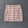 Plaid Pencil Skirts Women's High Waist Mini Skirts Lining With Shorts-Skirts-Arimonz-pink-XS-Arimonz
