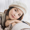 Plaid Vintage Octagonal Casual Autumn Girl Cap Panama Women Wool Beret-Winter Hats-Arimonz-Arimonz