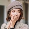 Plaid Vintage Octagonal Casual Autumn Girl Cap Panama Women Wool Beret-Winter Hats-Arimonz-brown-Arimonz