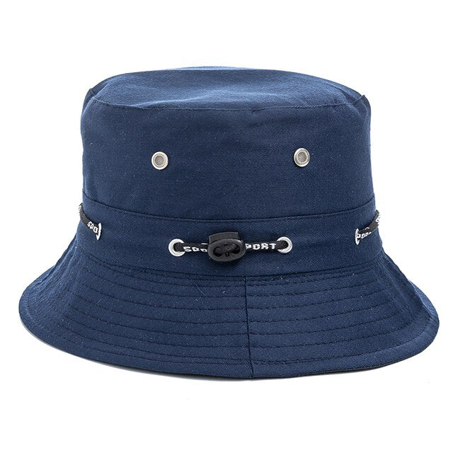 Plain Design Summer Fishing Sun Hat For Women Outdoor Bucket Cap-Bucket Hats-Arimonz-Navy Blue-Arimonz