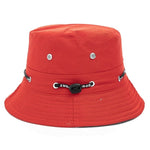 Plain Design Summer Fishing Sun Hat For Women Outdoor Bucket Cap-Bucket Hats-Arimonz-Red-Arimonz
