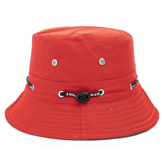 Plain Design Summer Fishing Sun Hat For Women Outdoor Bucket Cap-Bucket Hats-Arimonz-Red-Arimonz