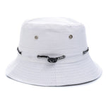 Plain Design Summer Fishing Sun Hat For Women Outdoor Bucket Cap-Bucket Hats-Arimonz-White-Arimonz