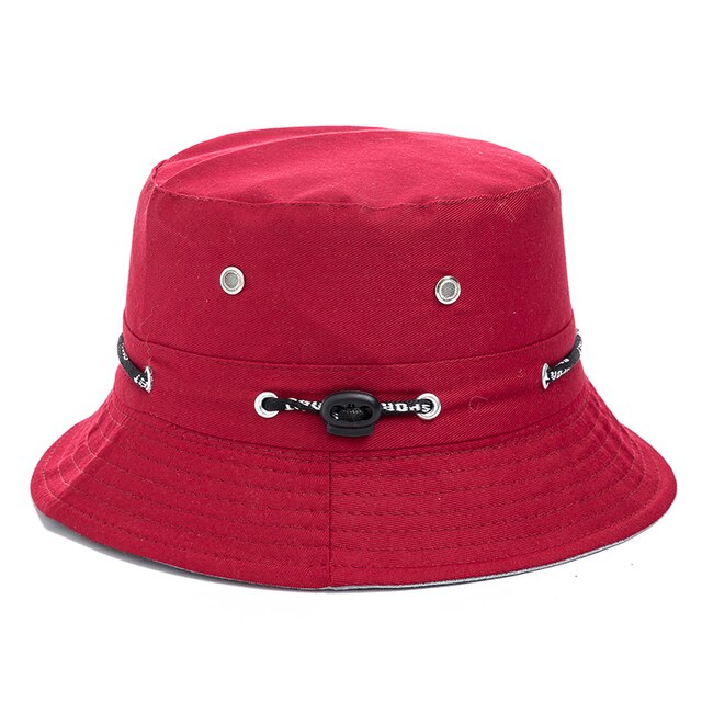 Plain Design Summer Fishing Sun Hat For Women Outdoor Bucket Cap-Bucket Hats-Arimonz-Wine Red-Arimonz
