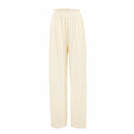 Pleated Wide Leg Pants Women Casual Loose Trousers Office Long Pants-Wear To Work Sets-Arimonz-Beige Pants-S-Arimonz