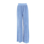 Pleated Wide Leg Pants Women Casual Loose Trousers Office Long Pants-Wear To Work Sets-Arimonz-Blue Pants-S-Arimonz