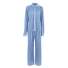 Pleated Wide Leg Pants Women Casual Loose Trousers Office Long Pants-Wear To Work Sets-Arimonz-Blue Suit-S-Arimonz