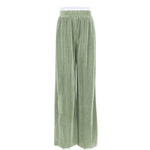Pleated Wide Leg Pants Women Casual Loose Trousers Office Long Pants-Wear To Work Sets-Arimonz-Green Pants-S-Arimonz