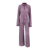 Pleated Wide Leg Pants Women Casual Loose Trousers Office Long Pants-Wear To Work Sets-Arimonz-Lavender-S-Arimonz