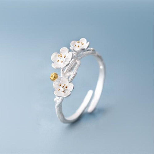 Plum Blossom Flower Ring Personality Fashion Trendy Women Ring-Rings-Arimonz-Arimonz