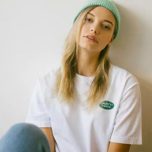 Pocket Printed T-shirt Cotton Loose Short Sleeve Top Casual Tees-Tee-Arimonz-Arimonz