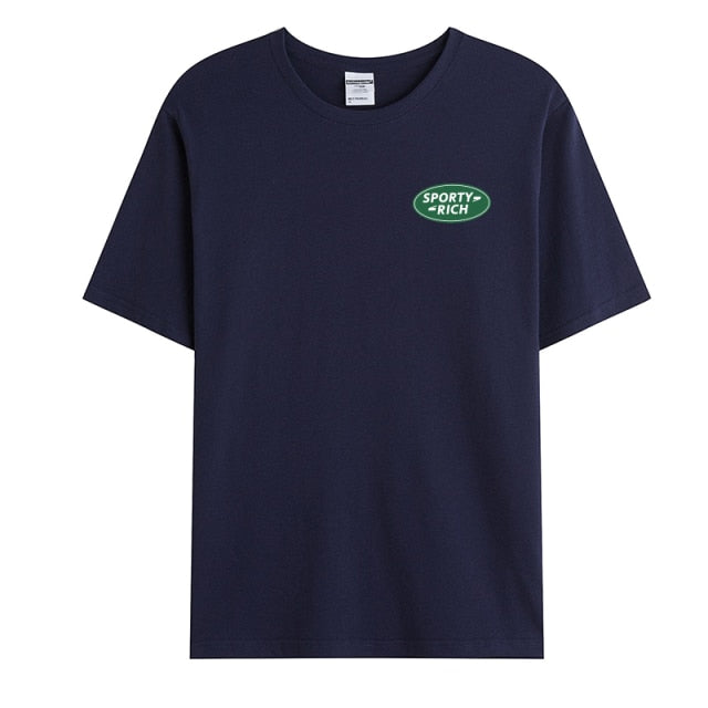 Pocket Printed T-shirt Cotton Loose Short Sleeve Top Casual Tees-Tee-Arimonz-Navy-XS-Arimonz