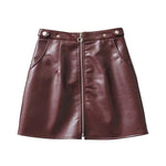 Pocket Zipper Skirt-Skirts-Arimonz-Red-XS-Arimonz