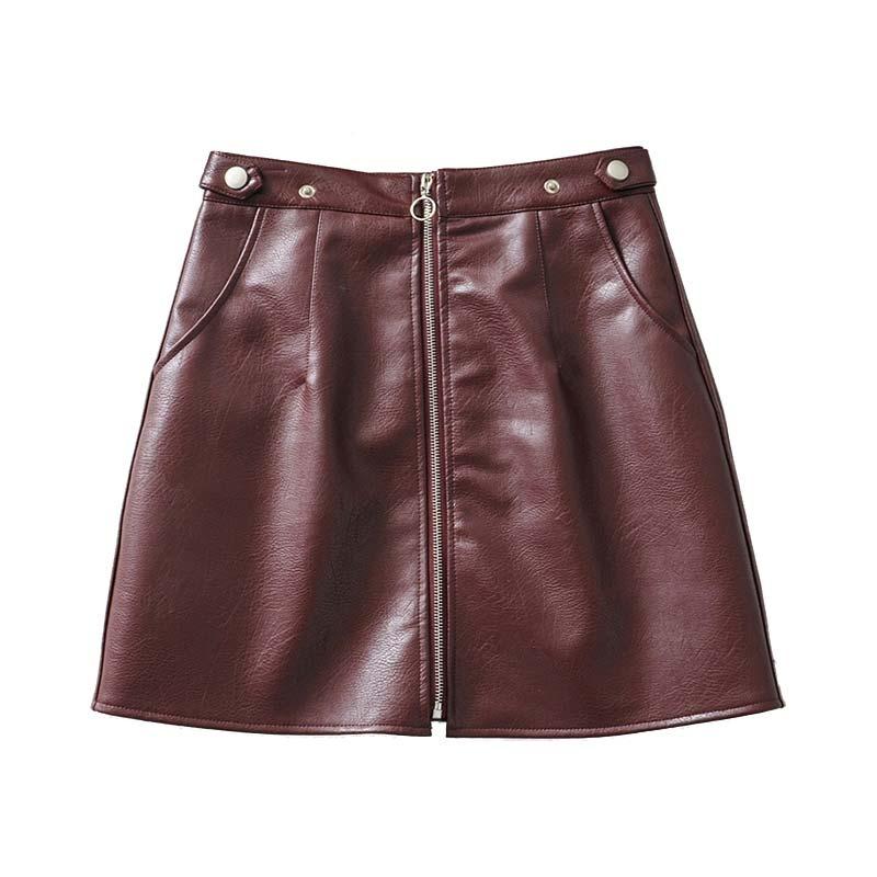 Pocket Zipper Skirt-Skirts-Arimonz-Red-XS-Arimonz