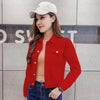 Popular Girl Denim Jacket-Jean Jackets-Arimonz-Red-S-Arimonz