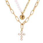 Portrait Multi Layer Pearl Necklace-Necklaces-Arimonz-17-Arimonz
