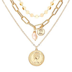 Portrait Multi Layer Pearl Necklace-Necklaces-Arimonz-3-Arimonz