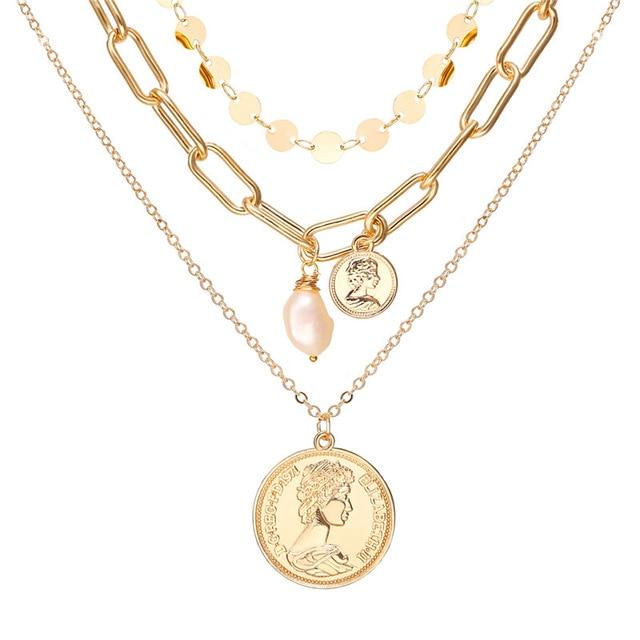 Portrait Multi Layer Pearl Necklace-Necklaces-Arimonz-3-Arimonz