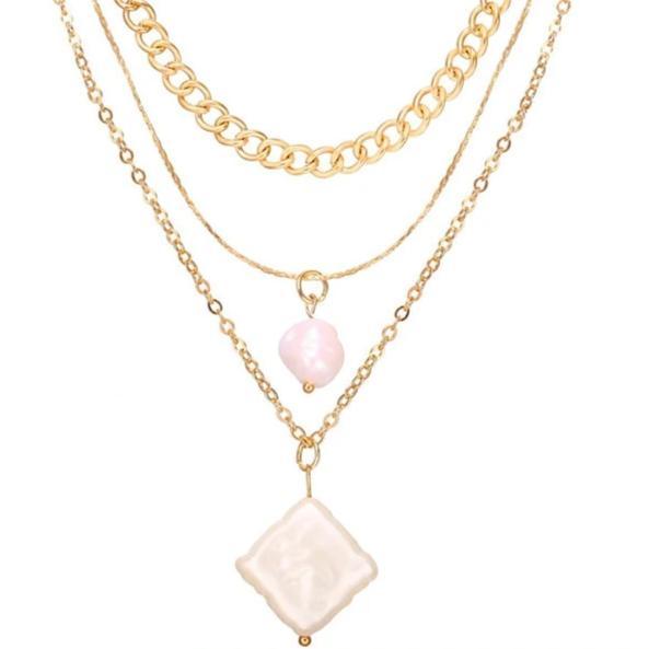 Portrait Multi Layer Pearl Necklace-Necklaces-Arimonz-Arimonz