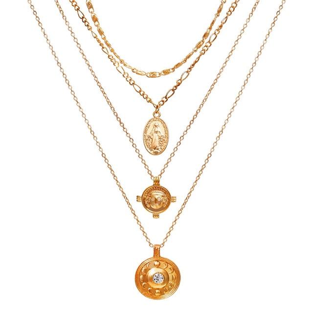 Portrait Multi Layer Pearl Necklace-Necklaces-Arimonz-5-Arimonz
