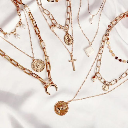 Portrait Multi Layer Pearl Necklace-Necklaces-Arimonz-Arimonz