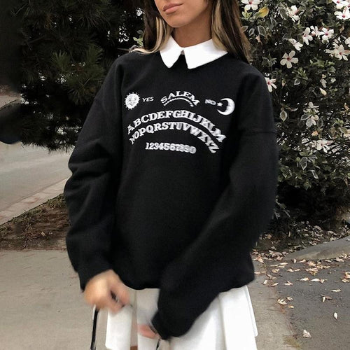 Pullovers - Oversized Hoodies Streetwear Chic Letter Print Long Sleeve Hoodies