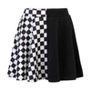Punk Skirt Gothic Plaid A-Line Mini Skirts Plaid Patchwork Skirt-Skirts-Arimonz-Black-S-Arimonz