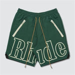 Racing Track Printing Beach Shorts Breechcloth Mesh Lining Shorts-Shorts-Arimonz-Green-S-Arimonz