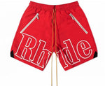 Racing Track Printing Beach Shorts Breechcloth Mesh Lining Shorts-Shorts-Arimonz-Red-S-Arimonz