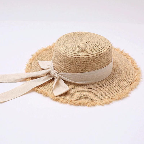 Raffia Hat Sun Visor Beach Straw Hats Women Sea Beach Leisure Hats-Summer Hats-Arimonz-Arimonz