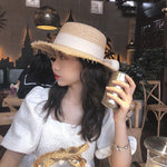Raffia Hat Sun Visor Beach Straw Hats Women Sea Beach Leisure Hats-Summer Hats-Arimonz-Arimonz