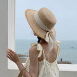 Raffia Hat Sun Visor Beach Straw Hats Women Sea Beach Leisure Hats-Summer Hats-Arimonz-Arimonz