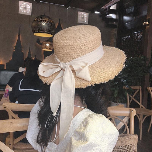 Raffia Hat Sun Visor Beach Straw Hats Women Sea Beach Leisure Hats-Summer Hats-Arimonz-Arimonz