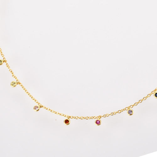 Rainbow Charm Choker Chain Necklace Beads Pendant Fine Jewelry For Women-Necklaces-Arimonz-Arimonz