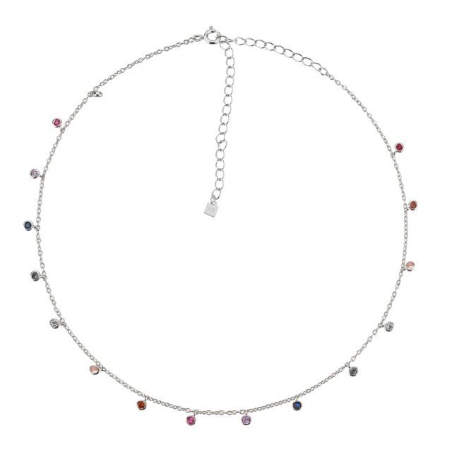 Rainbow Charm Choker Chain Necklace Beads Pendant Fine Jewelry For Women-Necklaces-Arimonz-Silver-Arimonz