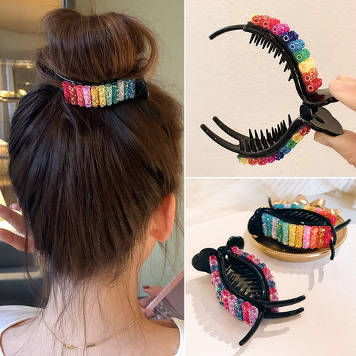 Rainbow Hair Clips For Bun Hair Clamps Candy Color Hair Accessories-Hair Accessories-Arimonz-Arimonz